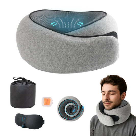 OCB DreamRest - Oreiller de voyage à mémoire de forme avec fermeture autoagrippante